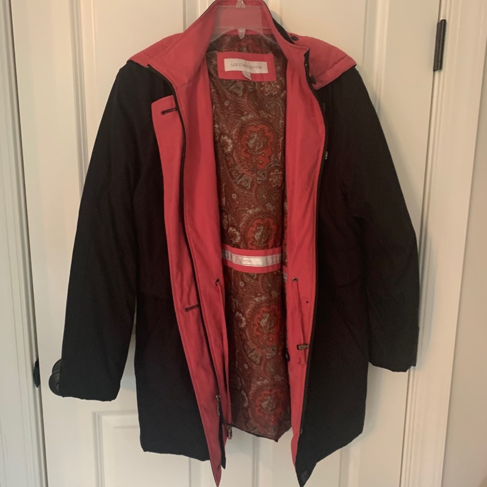 LIZ CLAIBORNE Lined Hooded Trench Coat SMALL